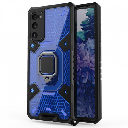 Husa Samsung Galaxy S20 FE cu inel, Techsuit Honeycomb - Albastru