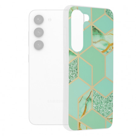 Husa Samsung Galaxy S23 Marble Series, Techsuit - Green Hex