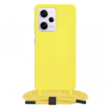 Husa silicon Xiaomi Redmi Note 12 Pro / Poco X5 Pro cu snur, Techsuit Crossbody Lanyard - Galben