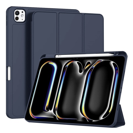 Husa tableta pentru iPad Pro 11 (2024) cu suport cu 2 Unghiuri și functie Sleep/Wake, SKDR OfficeMate - Bleumarin