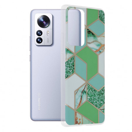 Husa Xiaomi 12 Pro Marble Series, Techsuit - Green Hex