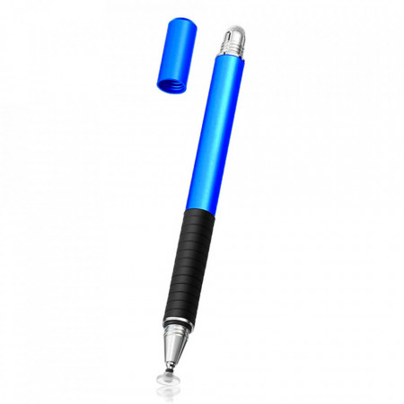 Stylus Pen pentru Android, iOS, Microsoft, aluminiu, Techsuit JC02 - Albastru inchis