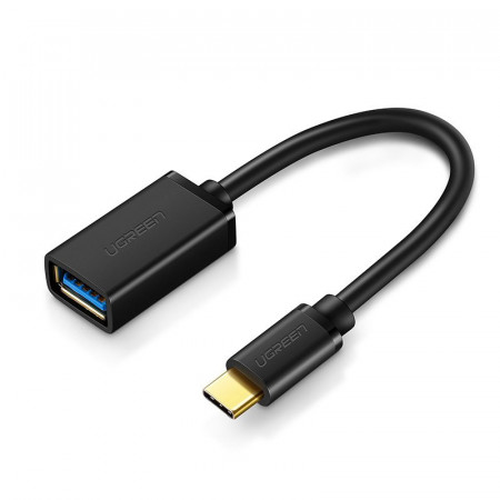 Cablu adaptor OTG (30701) USB 3.0 la Type-C, up to 5Gbps, 15cm, Ugreen - Negru