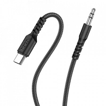 Cablu adaptor audio (UPA17), USB Type-C to Jack 3.5mm, 1m, HOCO - Negru