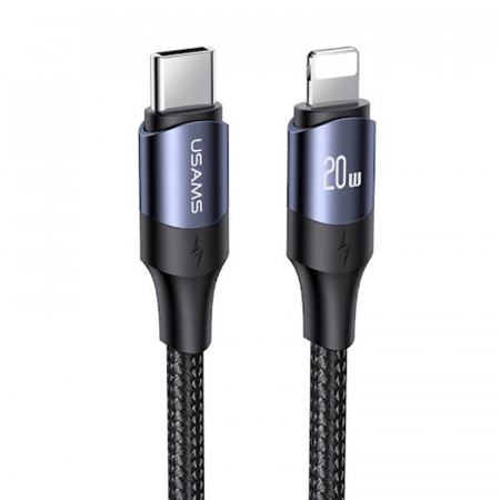 Cablu de date din Nailon, Type-C la Lightning , 20W, 1.2M, USAMS (US-SJ521) - Negru