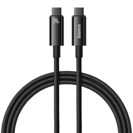 Cablue de Date Type-C la Type-C 240W, Fast Charging, 2m, Baseus Tungsten Gold, Negru