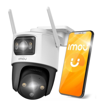 Camera Video WiFi Outdoor, 8MP, Two-way Talk, Detectare miscare, Night Vision, IP66, Imou Cruiser Dual, Alb