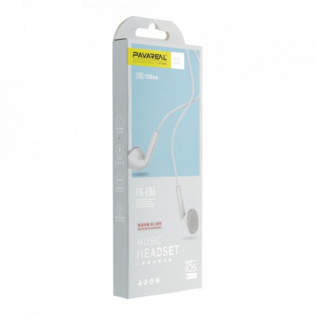 Casti In-Ear cu Jack 3.5mm si Microfon (PA-E06) - Alb