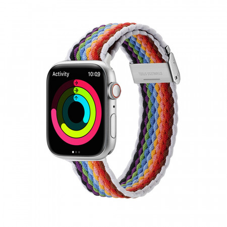 Curea Apple Watch (42 mm / 44 mm / 45 mm / 49 mm), Dux Ducis Mixture II Version - PaleStripes