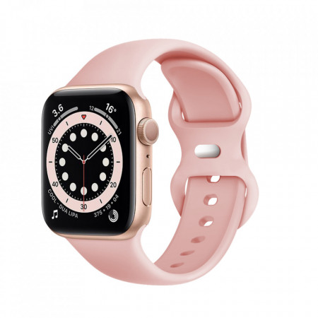 Curea smartwatch Apple Watch 1 / 2 / 3 / 4 / 5 / 6 / 7 / SE (42 mm / 44 mm / 45 mm), Techsuit W031 - Roz deschis