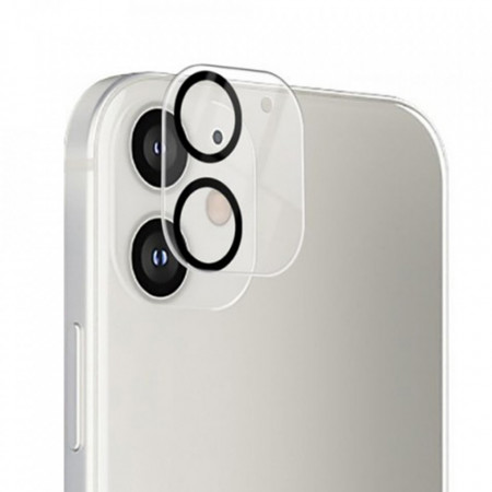 Folie iPhone 12, S+ Camera Glass, LITO - Black/Transparent