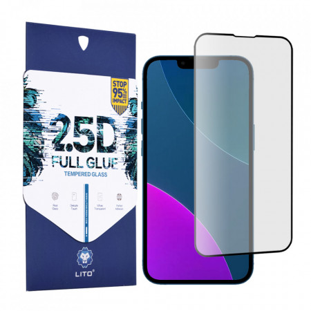 Folie iPhone 13 Mini, 2.5D FullGlue Glass, LITO - Negru