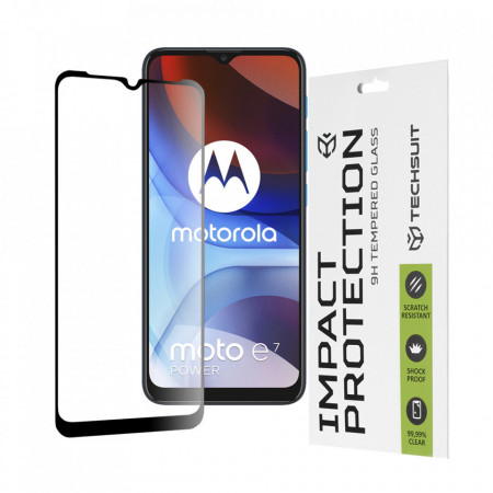 Folie Motorola Moto E7 Power, ce acopera tot ecranul 111D, Techsuit - Negru