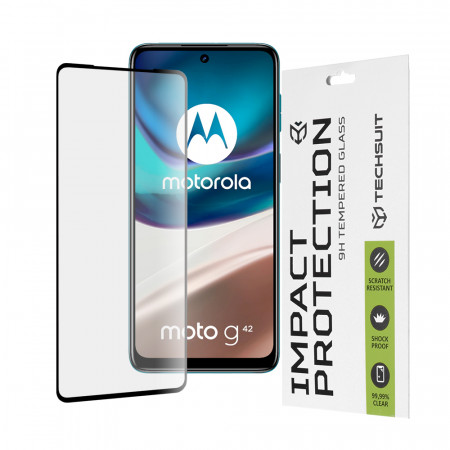 Folie Motorola Moto G42 ce acopera tot ecranul 111D, Techsuit - Negru