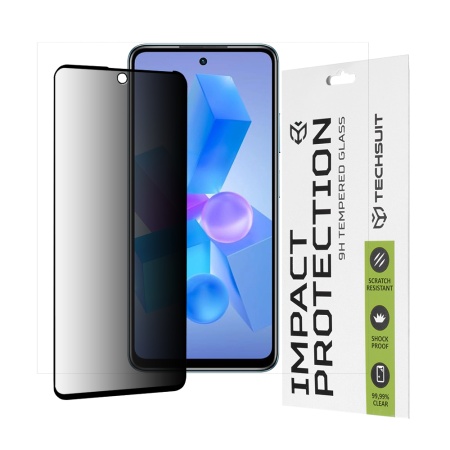 Folie pentru Infinix Hot 40 / Hot 40 Pro / Tecno Spark 20 Pro / Tecno Pova 5 Pro, Anti-spy Ultra HD, Protectie 9H, Montare Simplă, 111D, Privacy, set cu sticker