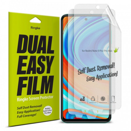 Folie Xiaomi Redmi Note 9S / Note 9 Pro / Note 9 Pro Max, Dual Easy Full (2 pack), Ringke - Clear