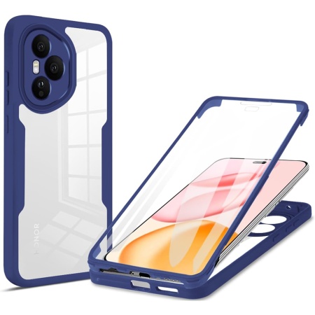 Husa + Folie pentru Honor 400 Pro, SKYDDAR INNOVATION, [Pachet 360°] ColorVerse, set cu sticker, Albastru