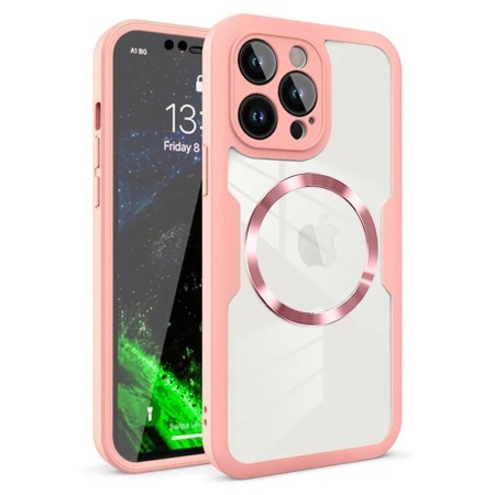 Husa + Folie pentru iPhone 12 Pro, SKYDDAR INNOVATION, [Pachet 360°] ColorVerse MagSafe, set cu sticker, Roz