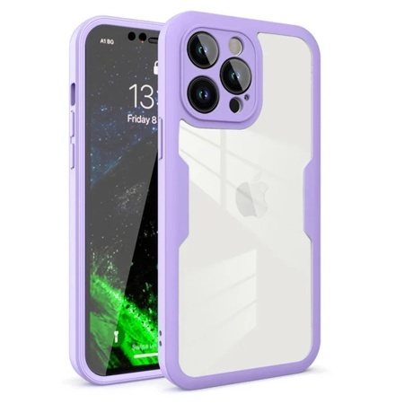 Husa + Folie pentru iPhone 12 Pro, SKYDDAR INNOVATION, [Pachet 360°] ColorVerse, set cu sticker, Mov