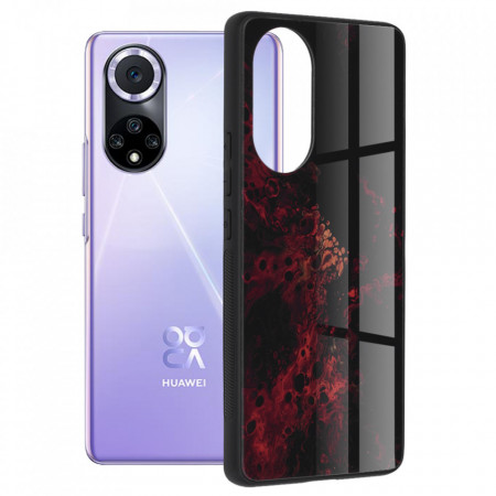 Husa Huawei Nova 9 / Honor 50 cu sticla securizata, Techsuit Glaze - Red Nebula