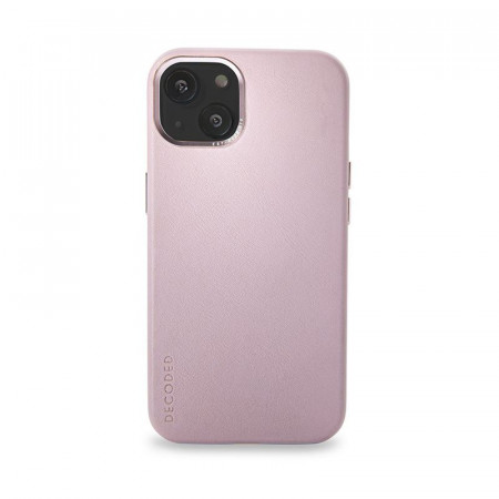 Husa iPhone 13, din piele naturala Decoded BackCover MagSafe - Pink