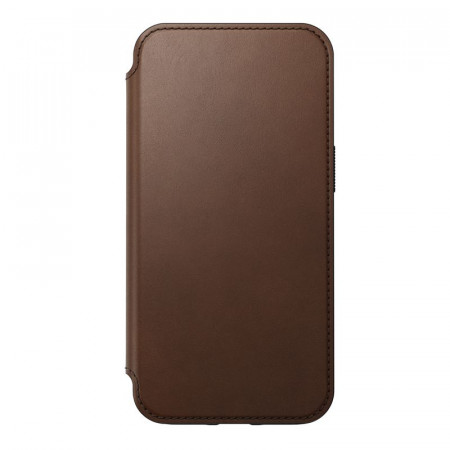 Husa iPhone 13 din piele naturala, NOMAD Rugged Folio - Brown