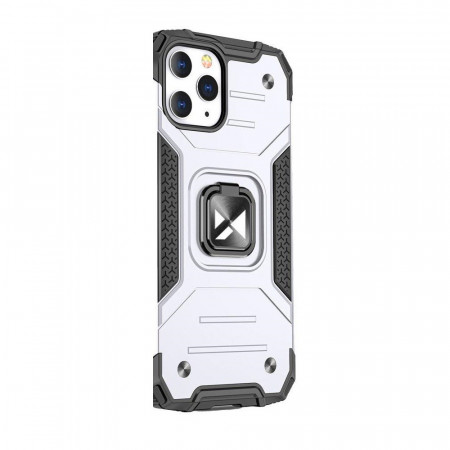 Husa iPhone 13, Functie magnetica, Wozinsky Ring Armor - Silver