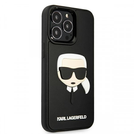 Husa iPhone 13 Pro, Husa Karl Lagerfeld KLHCP13LKH3DBK - , 3D Rubber Karl`s Head, Negru