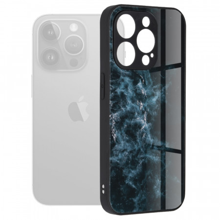 Husa iPhone 15 Procu sticla securizata, Techsuit Glaze - Blue Nebula