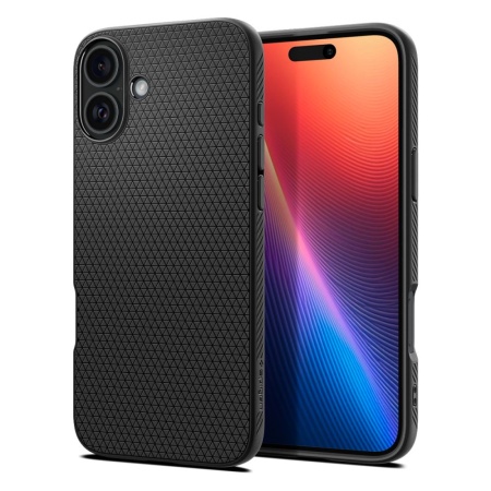 Husa iPhone 16 Plus flexibila, Spigen Liquid Air - Negru