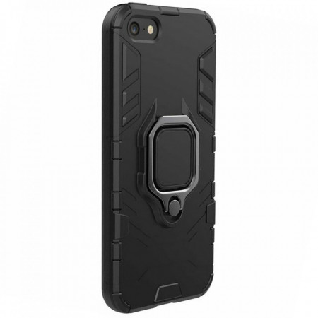 Husa iPhone 7 / SE 2020 / SE 2 cu inel, Techsuit Silicone Shield - Negru