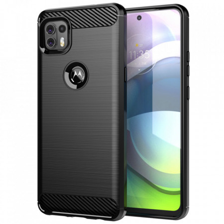 Husa Motorola Moto G 5G, Carbon Silicone, Techsuit - Negru