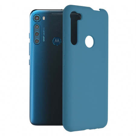 Husa Motorola One Fusion Plus din silicon moale, Techsuit Soft Edge - Denim Blue