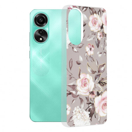 Husa Oppo A78 4G Marble Series, Techsuit - Bloom of Ruth Gray