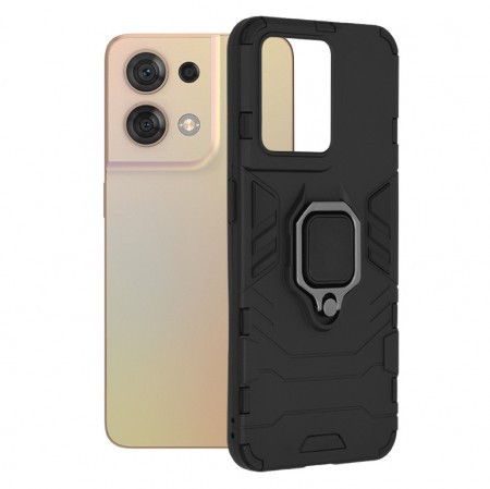 Husa Oppo Reno8 cu inel, Techsuit Silicone Shield - Negru