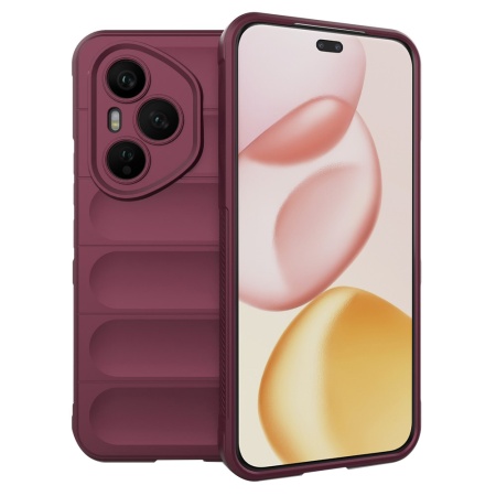 Husa pentru Honor 400 Pro, SKYDDAR INNOVATION, Magic Shield, din Silicon Mat, set cu sticker, Bordo