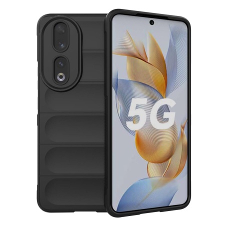 Husa pentru Honor 90, SKYDDAR INNOVATION, Magic Shield, din Silicon Mat, set cu sticker, Negru