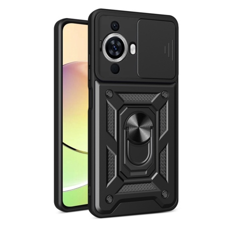 Husa pentru Huawei nova 11 / nova 12s, SKYDDAR INNOVATION, CamShield, Inel magnetic, set cu sticker, Negru