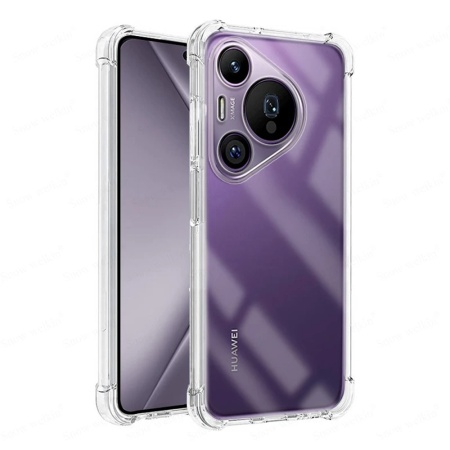 Husa pentru Huawei Pura 70 , SKYDDAR INNOVATION, Shockproof Clear din Silicon Slim, Transparenta, set cu sticker