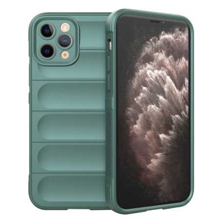 Husa pentru iPhone 11 Pro, SKYDDAR INNOVATION, Vogue, din Silicon Mat, Verde, set cu sticker