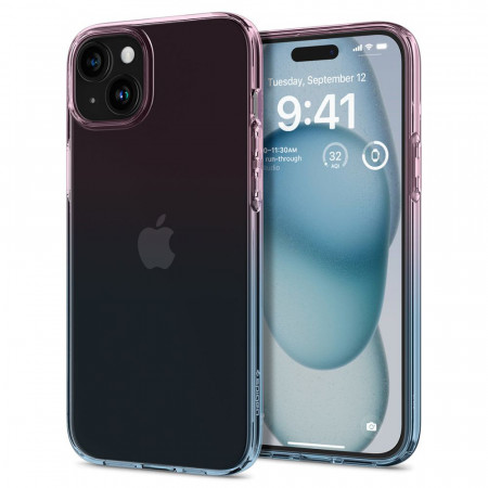 Husa pentru iPhone 15, Spigen Liquid Crystal - Gradation Pink