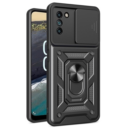 Husa pentru Nokia G22, SKYDDAR INNOVATION, CamShield, Inel magnetic, set cu sticker, Negru