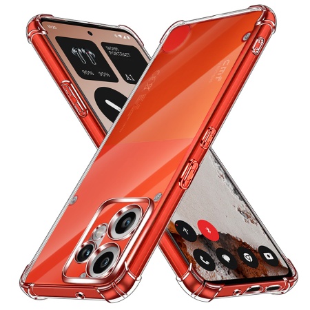 Husa pentru Nothing CMF Phone 2 Pro, SKYDDAR INNOVATION, Shockproof Clear Silicone, Silicon Slim, set cu sticker, Transparenta