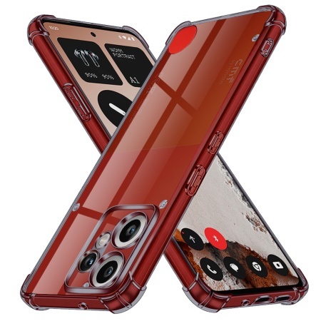 Husa pentru Nothing CMF Phone 2 Pro, SKYDDAR INNOVATION, Shockproof Clear Silicone, Silicon Slim, set cu sticker, Fumuriu