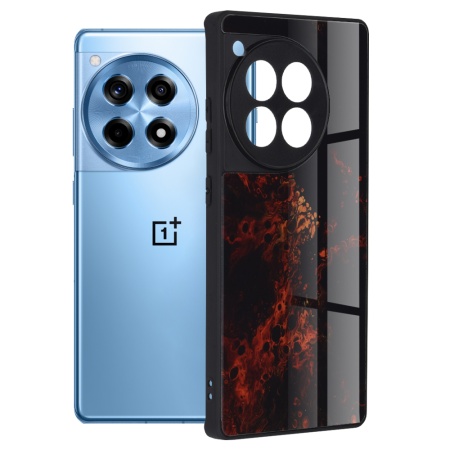 Husa pentru OnePlus 12R cu sticla securizata, SKYDDAR Oddysey - Rosu