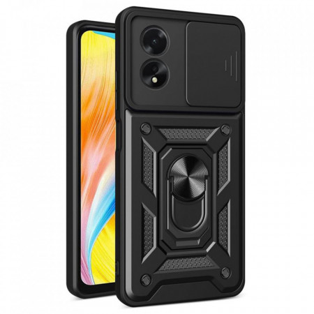 Husa pentru Oppo A58 4G cu inel magnetic, Skyddar CamShield - Negru