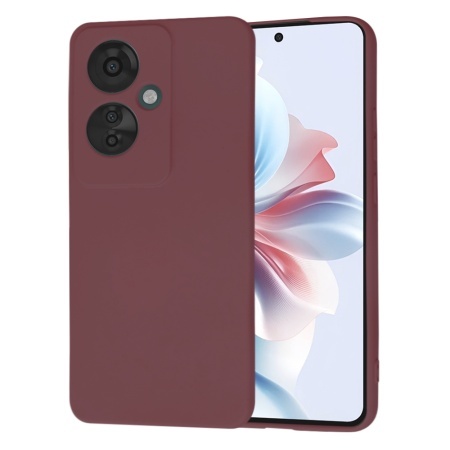 Husa pentru Oppo Reno11 F, SKYDDAR INNOVATION, din Silicon Catifelat, SoftElegance, set cu sticker, Bordo