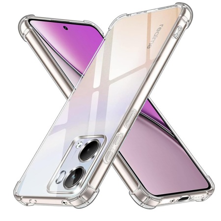 Husa pentru Realme P3 5G, SKYDDAR INNOVATION, Shockproof Clear Silicone, Silicon Slim, set cu sticker, Transparenta