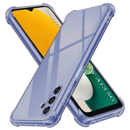 Husa pentru Samsung Galaxy A13 5G / Galaxy A04S, SKYDDAR INNOVATION, Shockproof Clear Silicone, Silicon Slim, set cu sticker, Fumuriu