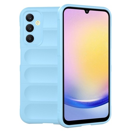 Husa pentru Samsung Galaxy A25 5G, SKYDDAR INNOVATION, Magic Shield, din Silicon Mat, set cu sticker, Bleu